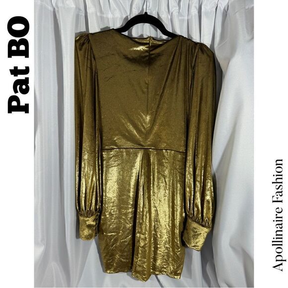 Pat BO VELVET GOLD METALLIC MINI DRESS NWT SIZE 8 - Picture 8 of 8